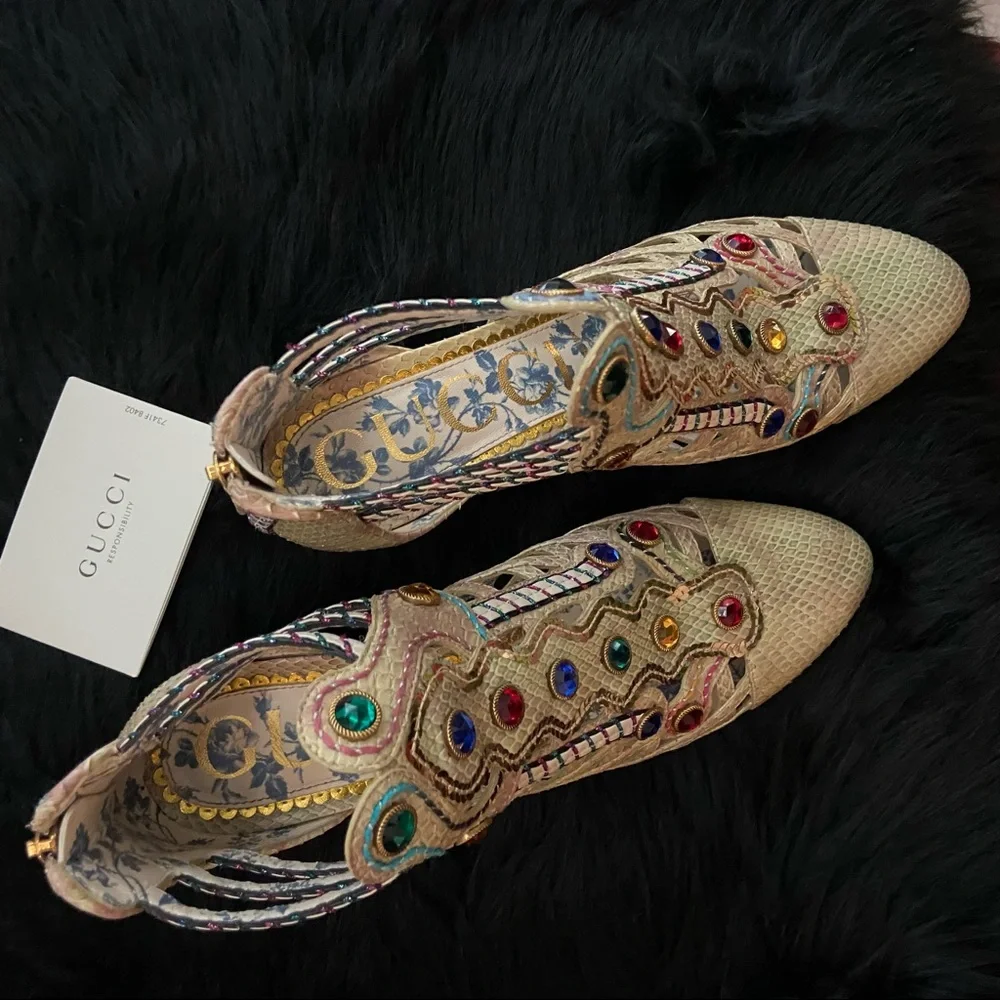 Gucci Python Multicolor Gem Booties - Picture 4 of 10